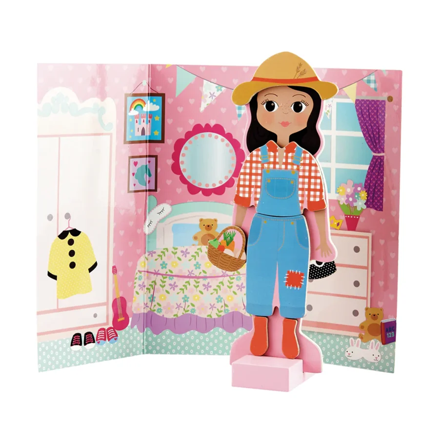 Magnetische Anziehpuppe - Sophia, Floss & Rock