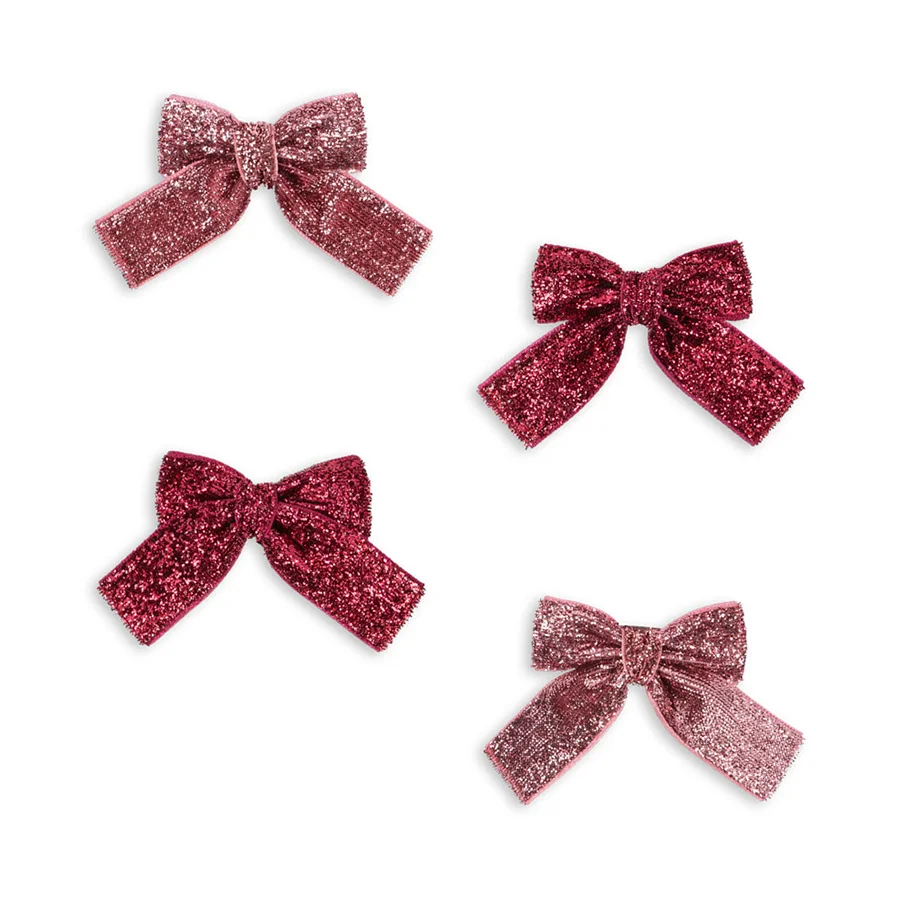 Konges Sløjd, 4-pak glimmer sløjfer til håret