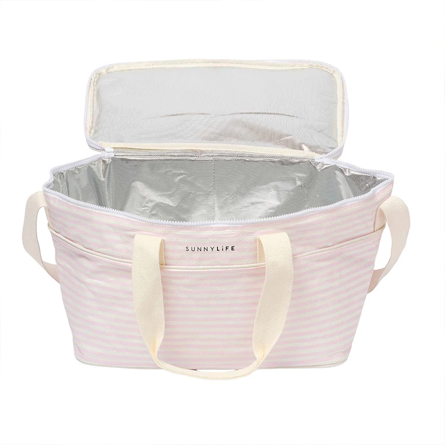 Sunnylife køletaske, lazy days pink stripe 
