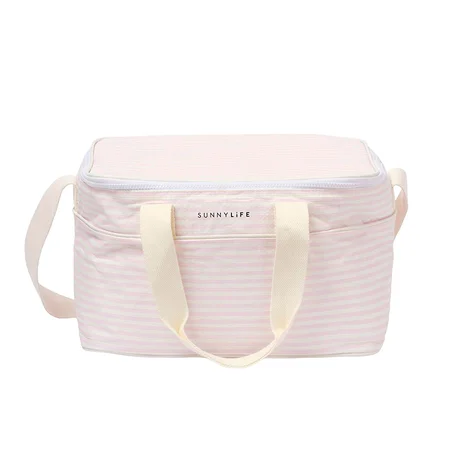 Sunnylife køletaske, lazy days pink stripe 