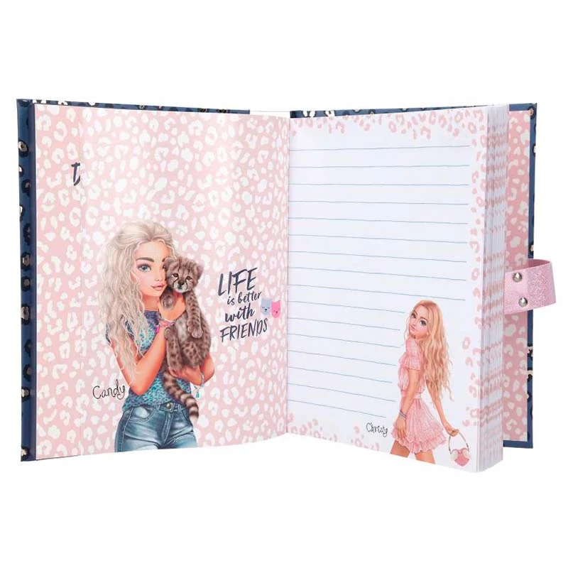 TOPModel Dagbog m/kode og musik, blå