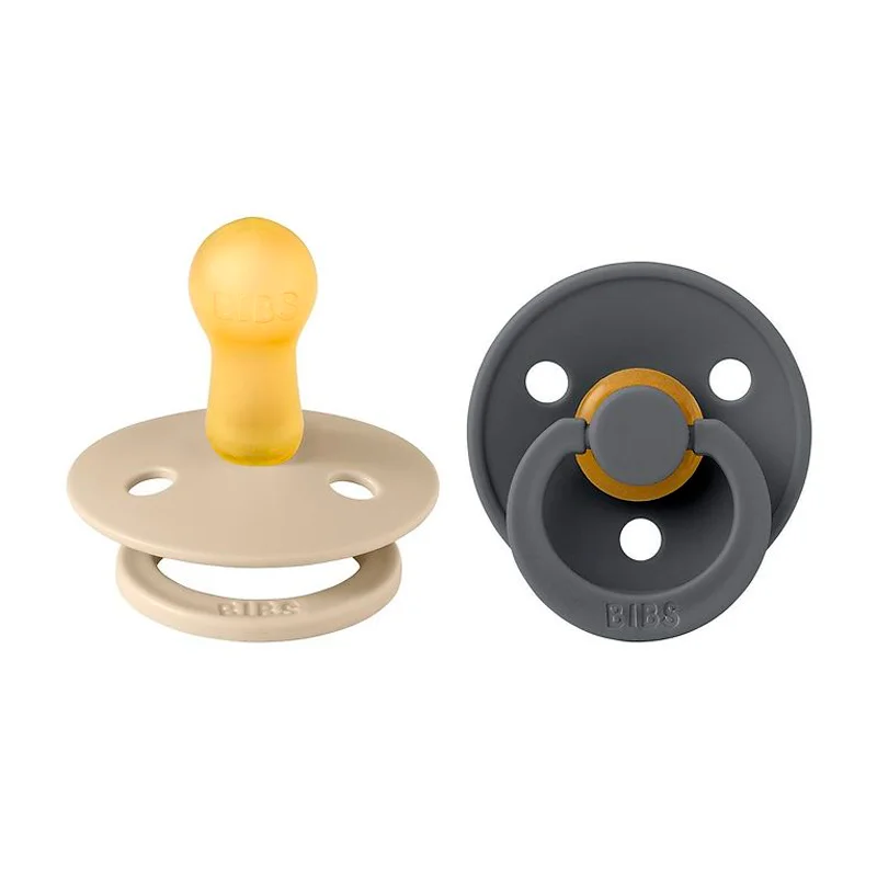 Bibs 2-pak rund sut, str 2 - Vanilla/Iron