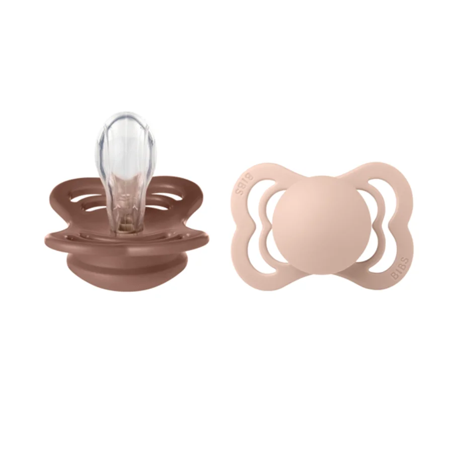 Bibs supreme 2-pak silicone sut, str 1, woodchuck/blush