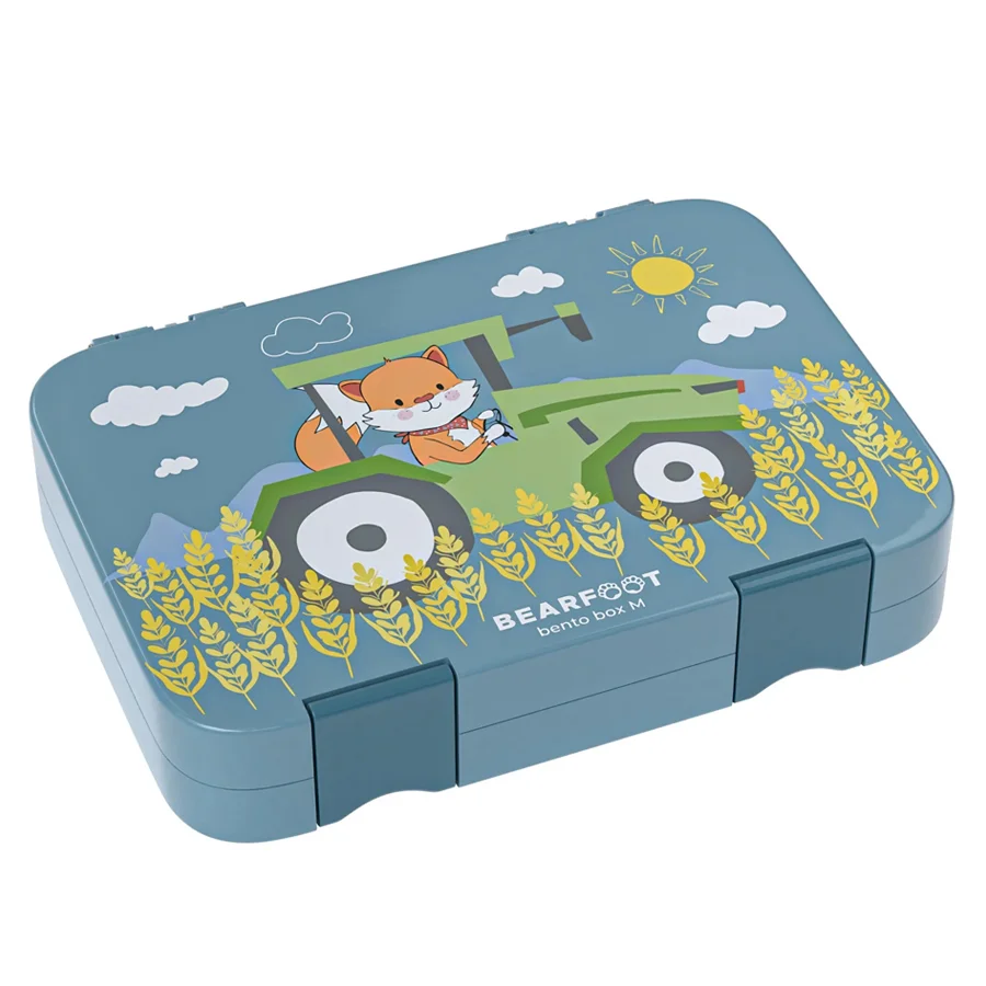 Bearfoot madkasse med rum, bento boks M - traktor