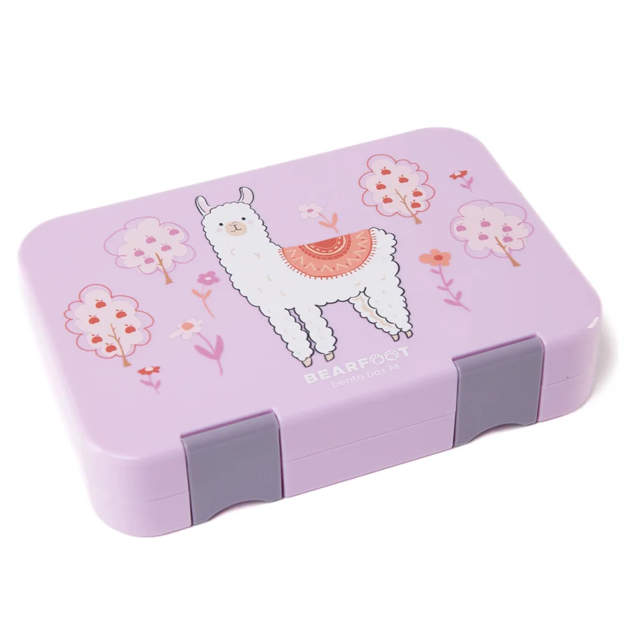 Bearfoot madkasse med rum, bento boks M - lama purple