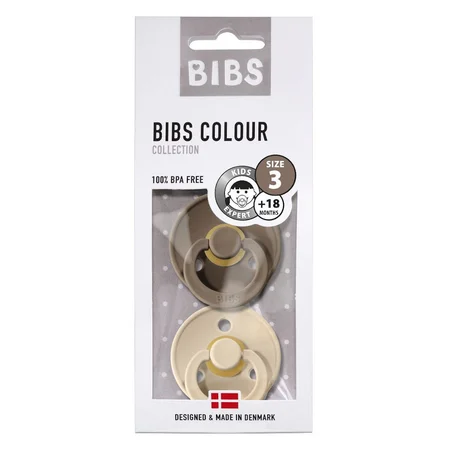 Bibs 2-pak rund sut, str 3 - Dark Oak/vanilla