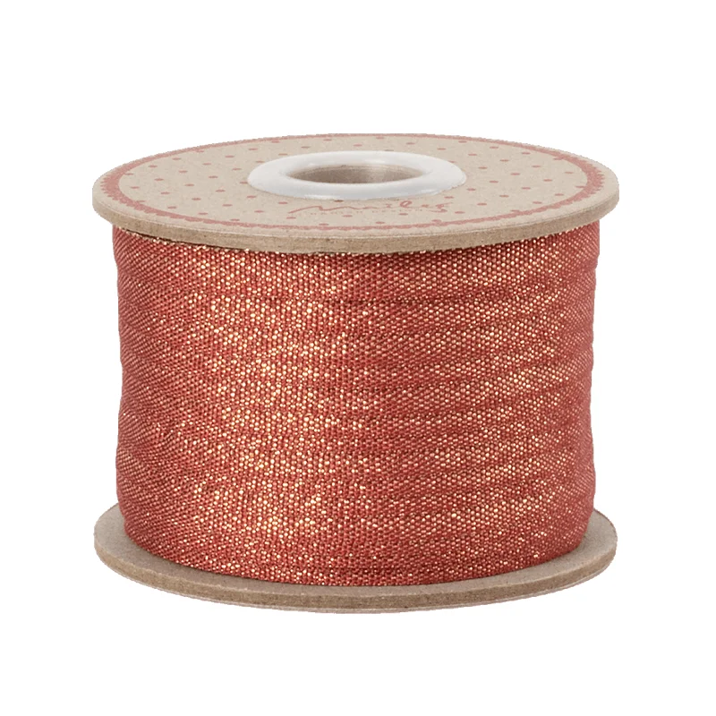 Maileg gavebånd, 25 mtr - Rød/Guld