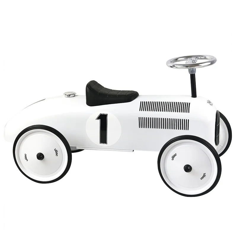 Vilac gåbil i metal, vintage hvid