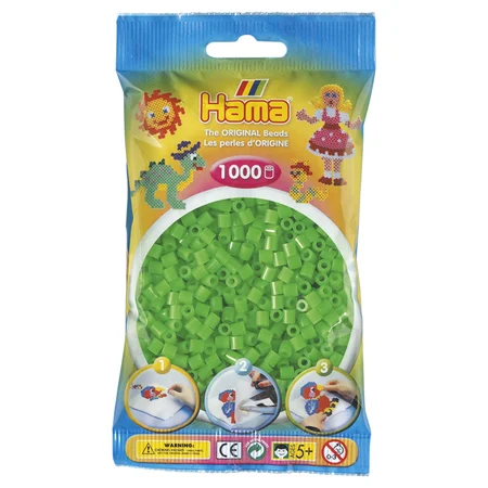 Hama perler 1000 stk neon grøn, frv 42