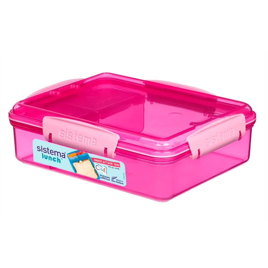 Sistema aflang madkasse med rum, pink med rosa