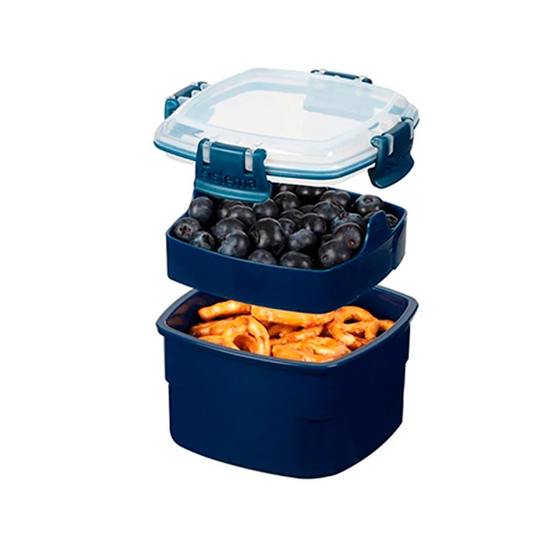 Sistema renew 3-delt snackboks, blå