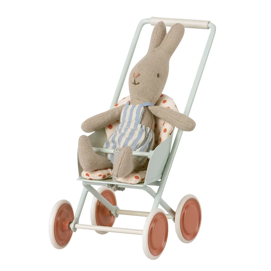 Maileg klapvogn, micro - sky blue