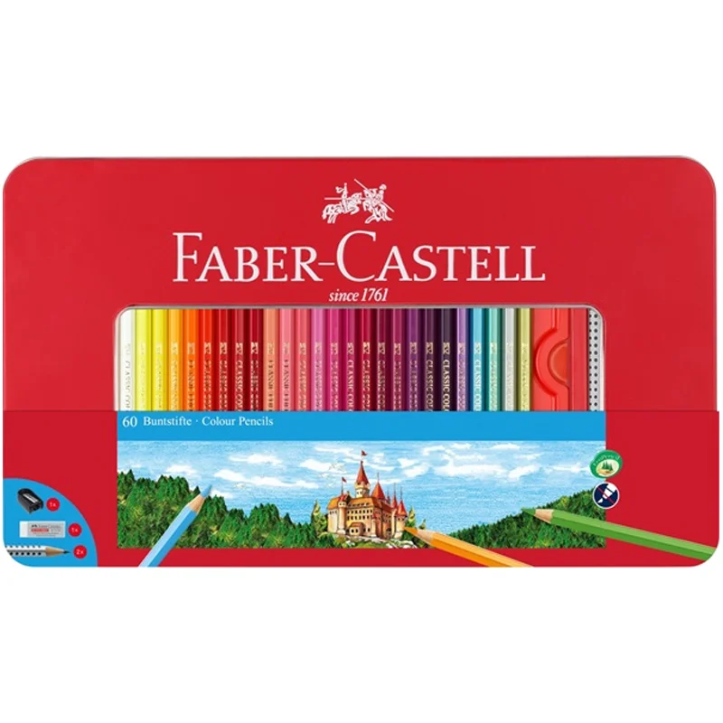 Faber-Castell farveblyanter i metalæske, 60 stk