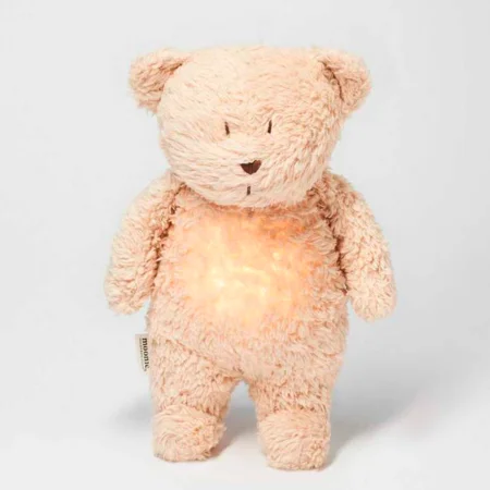 Moonie Organic Humming Bjørn med lampe, Sand