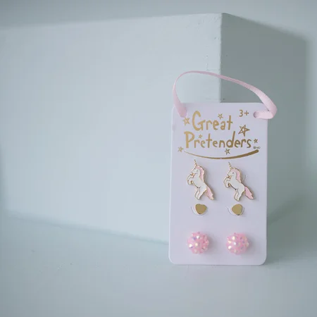 Great Pretenders 3 øreringe, enhjørning