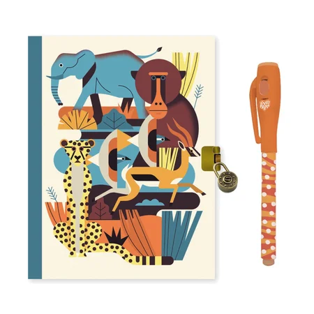 Djeco Lovely Paper dagbog med lås og magisk pen, Owen