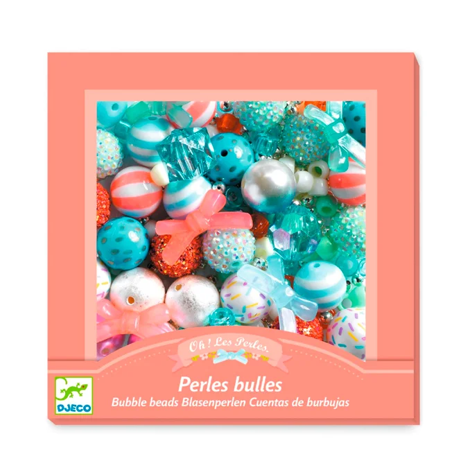 Djeco Plastperler, Bubble - Sølv