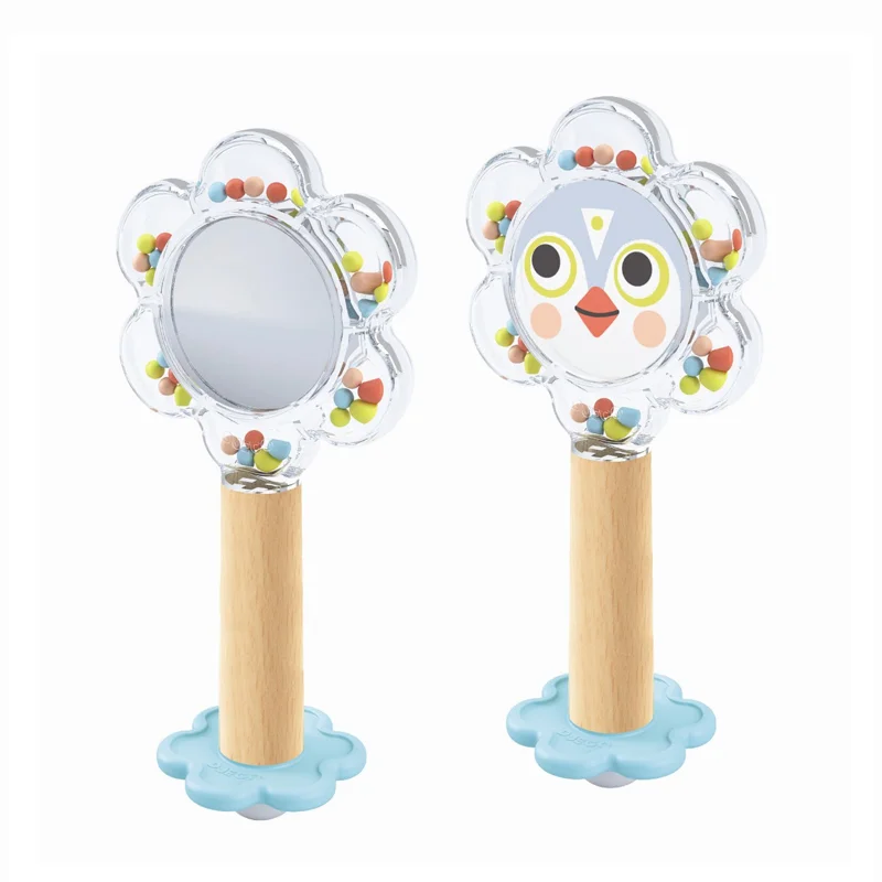 Djeco Baby-Rassel mit Spiegel, Blume
