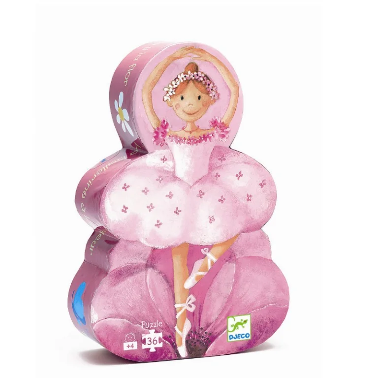 Djeco silhouetpuslespil med ballerina, 36 brikker