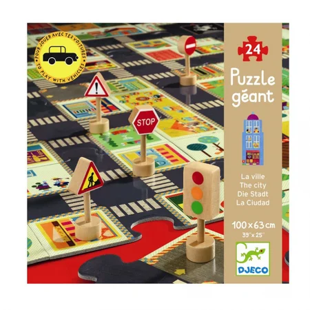 Djeco kæmpe puslespil som vejbane