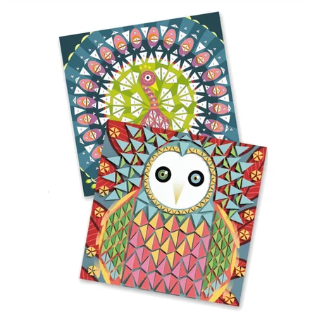 Djeco kreativ æske, mosaik - påfugl og ugle