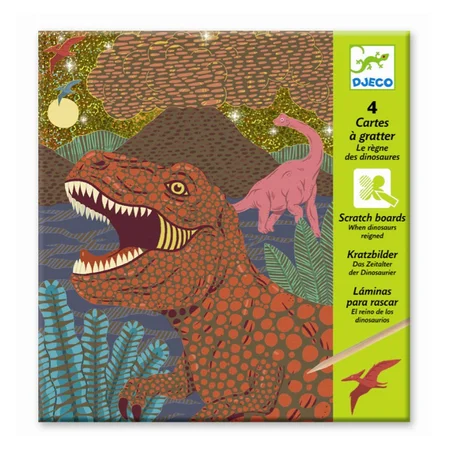 Djeco scratch kort grønne, dinosaurer