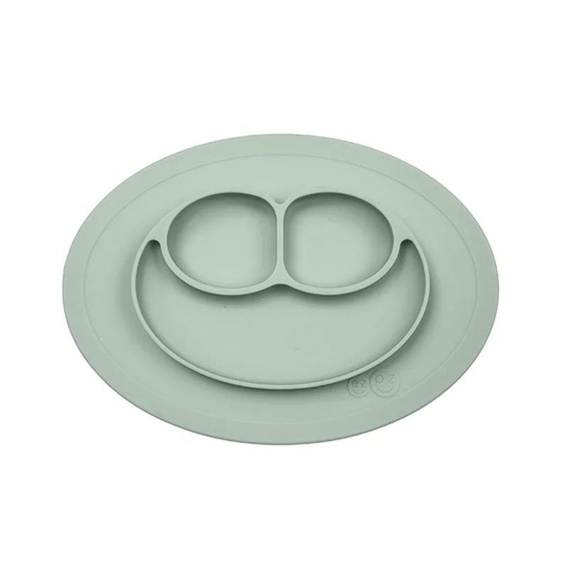 EZPZ mini mat, lille tallerken og dækkeserviet i et - støvet grøn