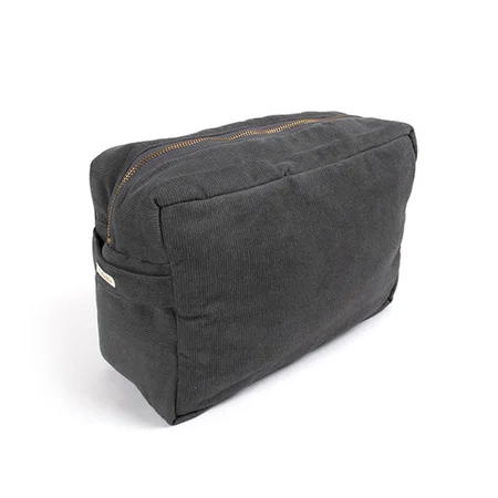 Filibabba stor toilettaske babyfløjl, Stone Grey