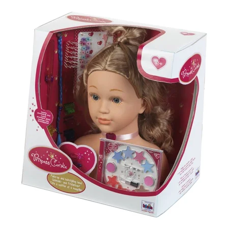 Sminke- og frisørhoved m.tilbehør