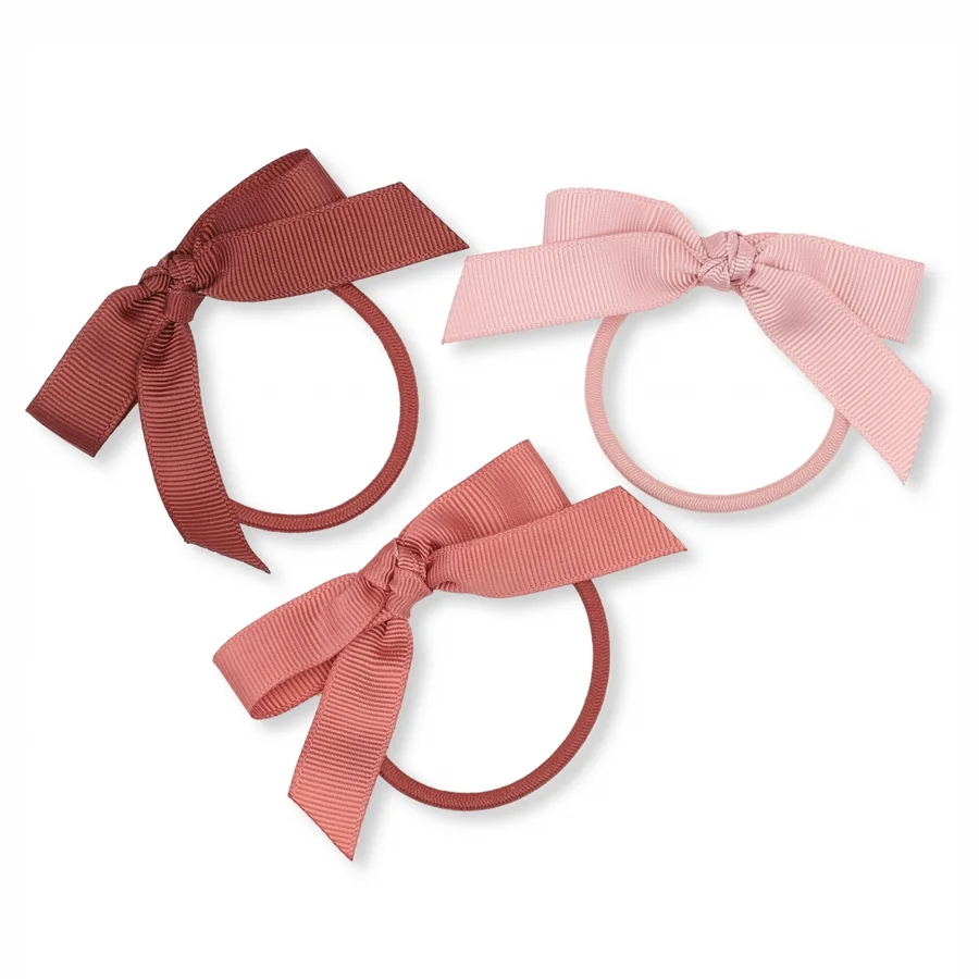 Konges Sløjd 3-pak hårelastikker m.sløjfe, Ray of light