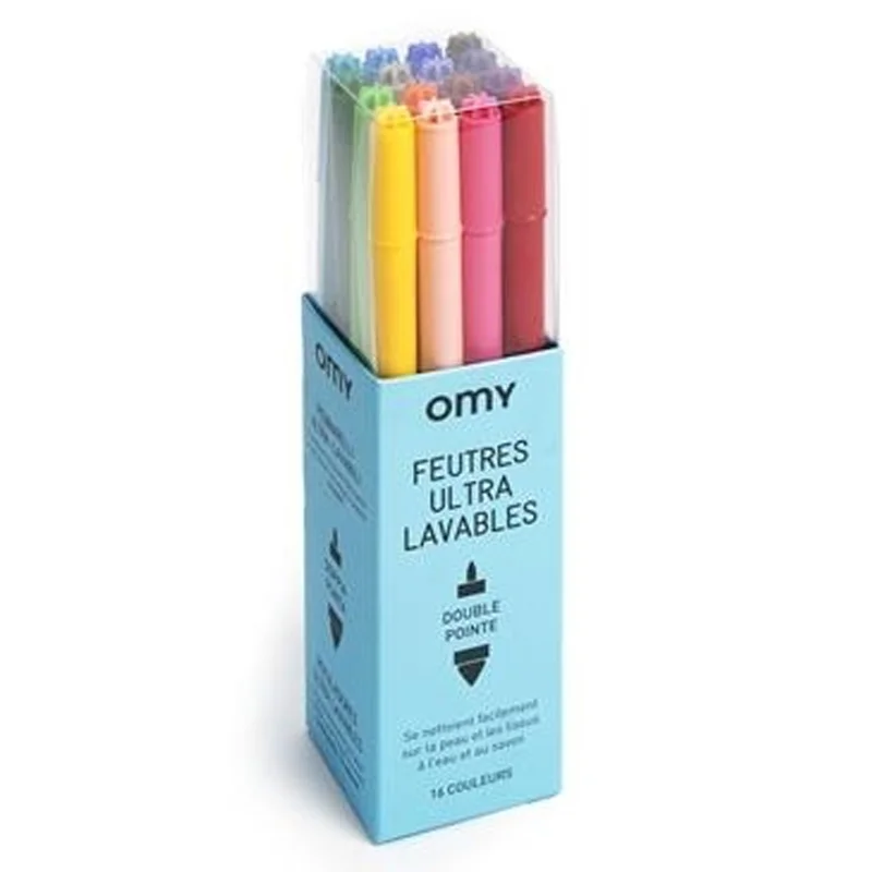 OMY tuscher med tyk og tynd spids, 16 stk vaskbare