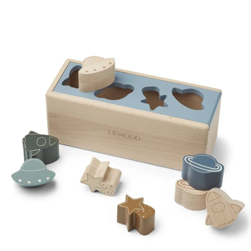 Liewood puzzleboks, space blue fog