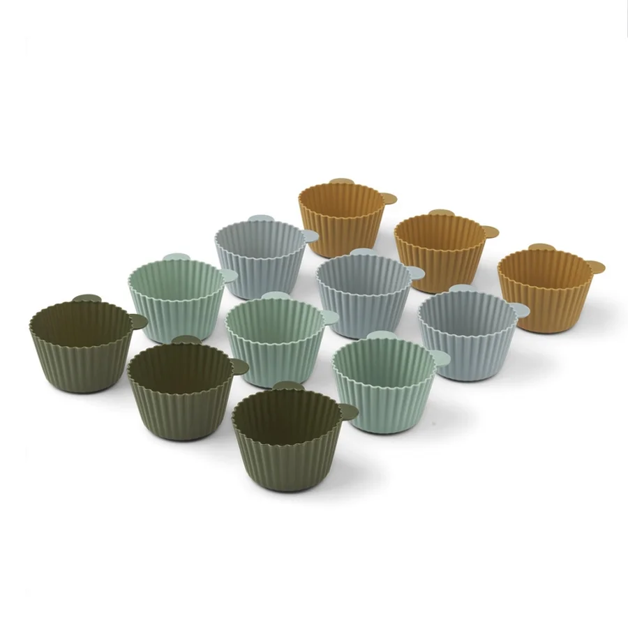 Liewood 12-pak cupcake forme, green mix