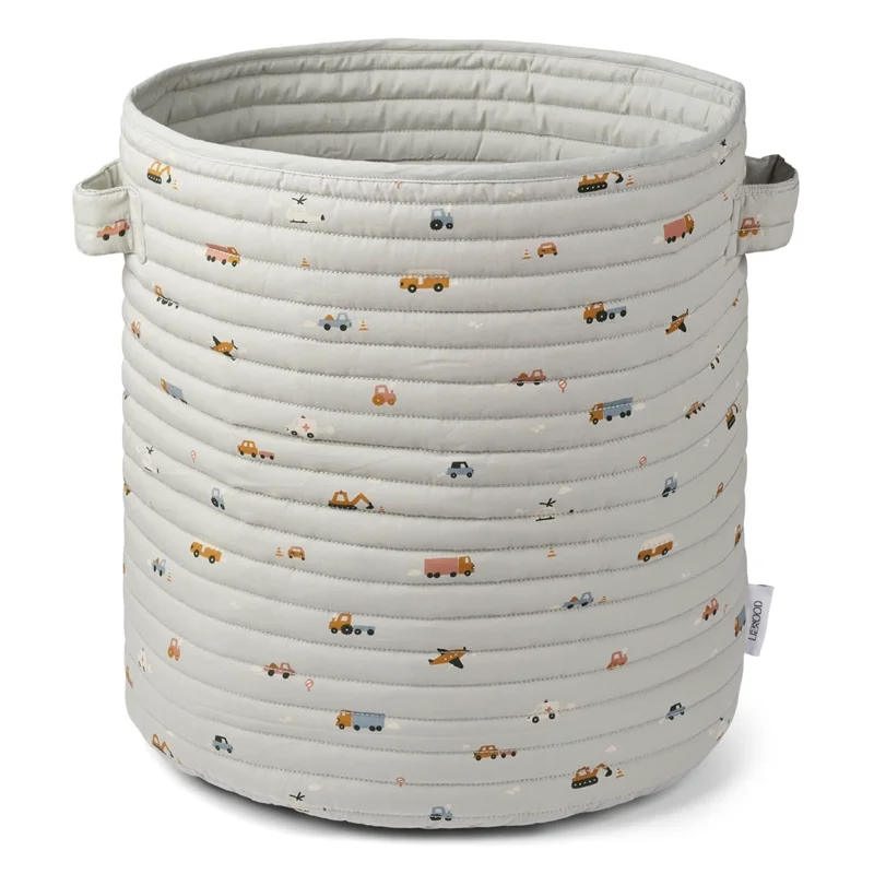 Liewood Lia quiltet kurv, Vehicles - dove blue