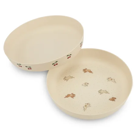 Konges Sløjd 2-pak tallerkner, Cherry/Petit Lapin