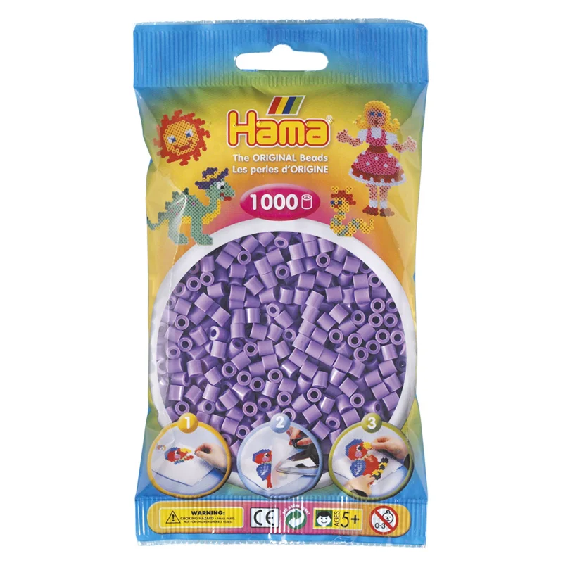 Hama perler 1000 stk lys lilla, frv 45