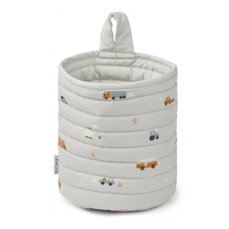 Liewood Faye quiltet kurv, Vehicles - dove blue