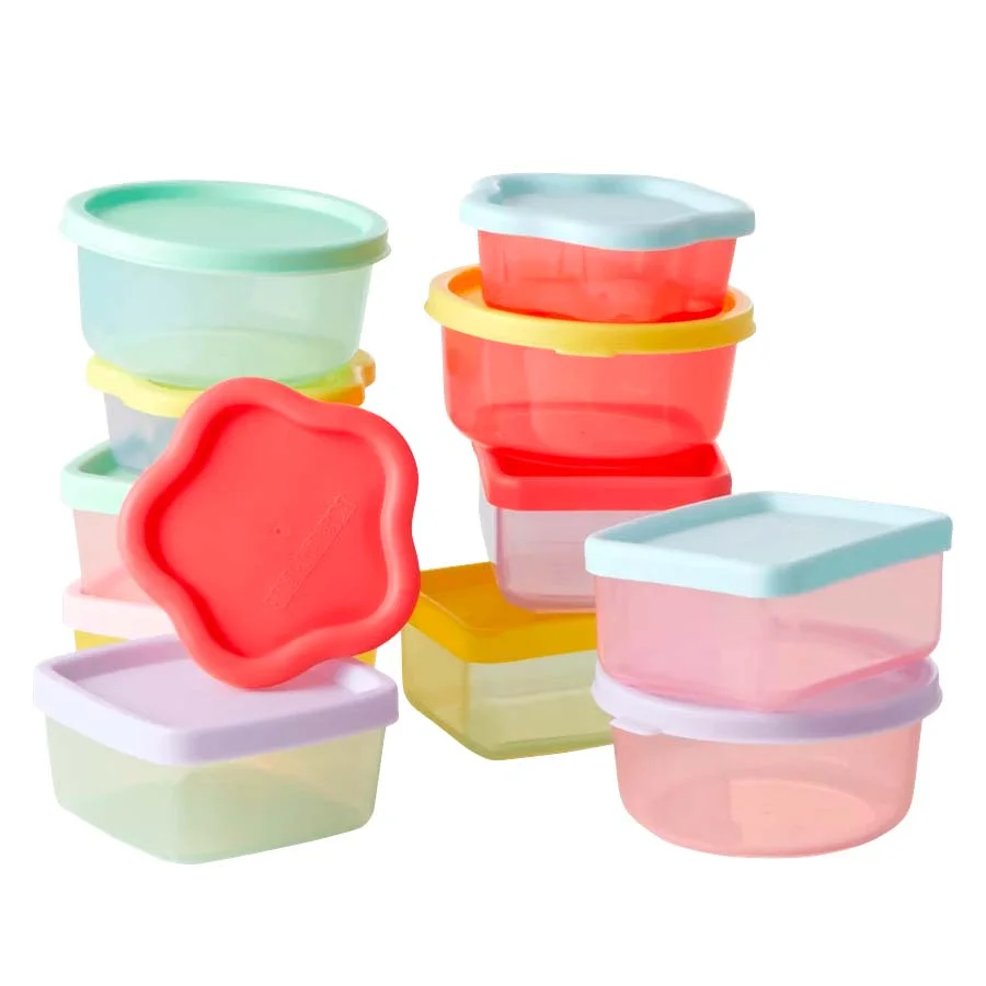 Rice små bøtter med låg, 12 stk - multi