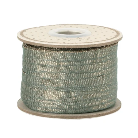 Maileg gavebånd, 25 mtr - Petrol/Guld