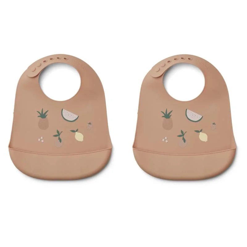 Liewood 2-pak Tilda silikone hagesmæk, fruit pale tuscany