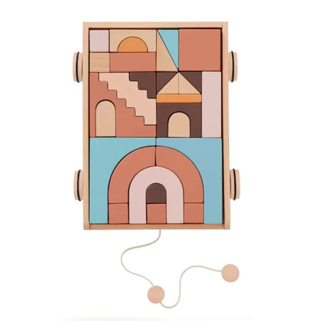 OYOY regnbue klodser i trævogn