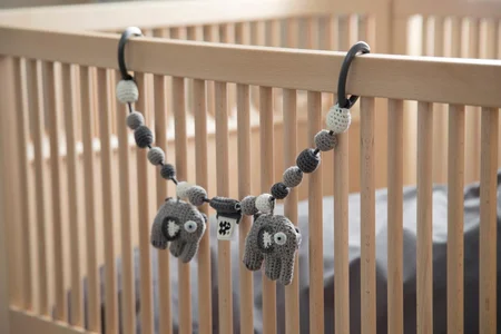 Sebra barnevognskæde, elefant - classic grey