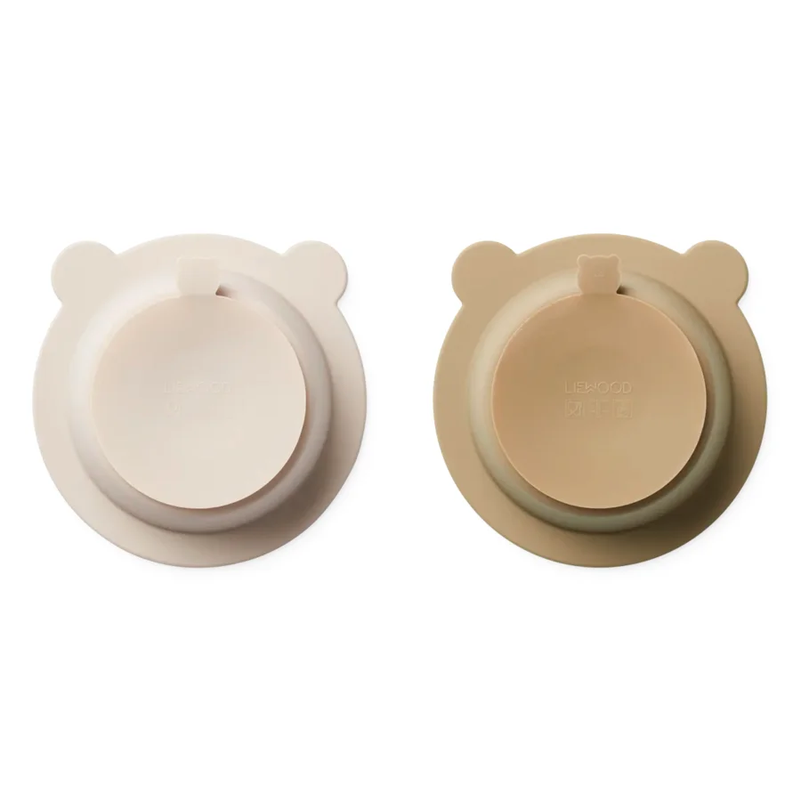 Liewood 2-pak silikone skål, sandy/oat