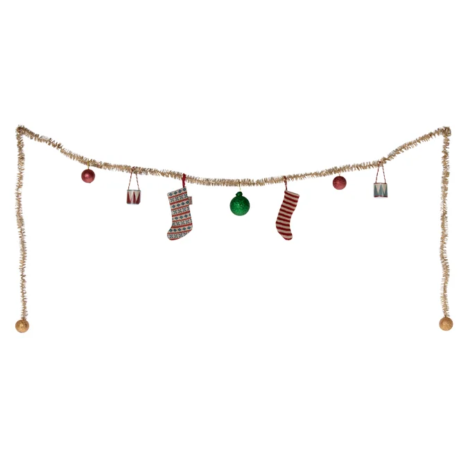 Maileg juleguirlande guld, large