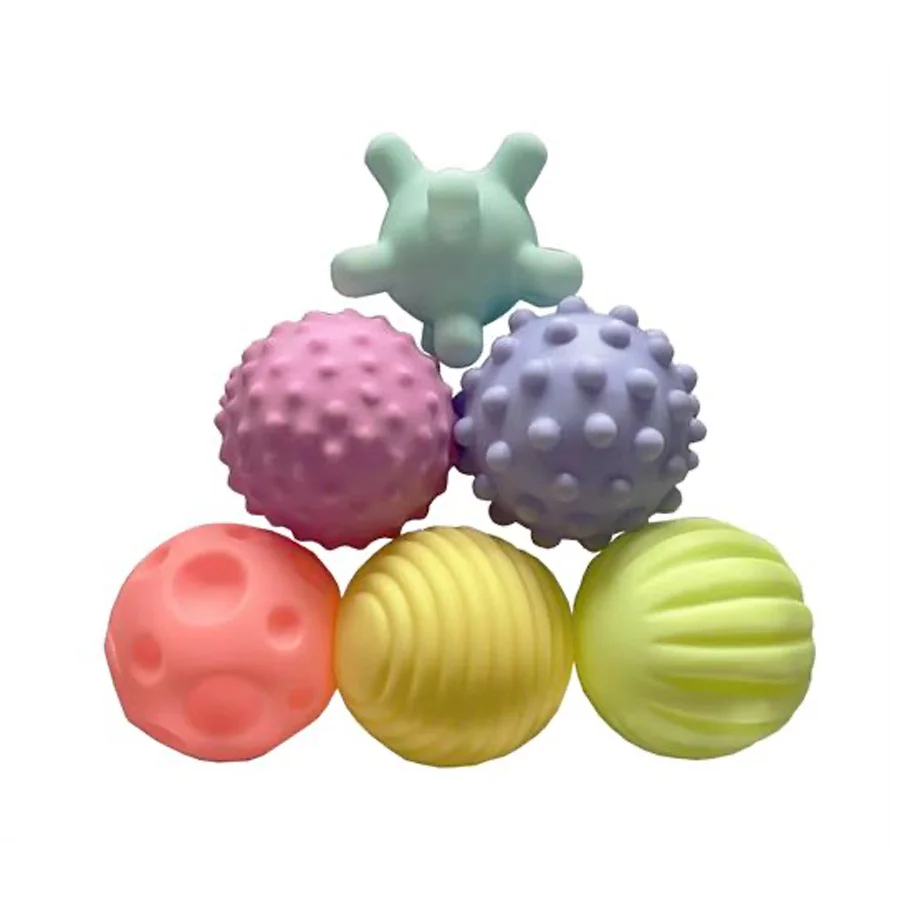 Sansebolde med farver og struktur, 6 stk