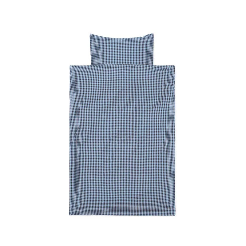 Ferm Living baby sengetøj, Faded Blue/Chocolate
