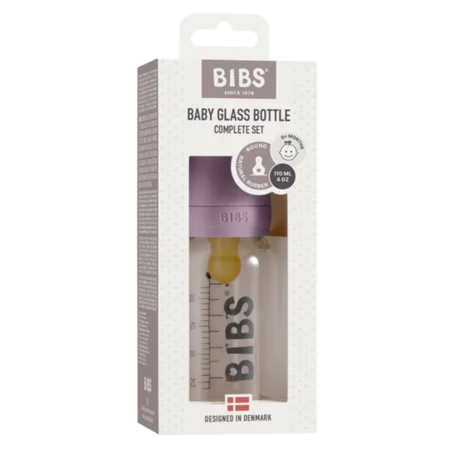 BIBS Sutteflaske 110 ml, complete set - mauve