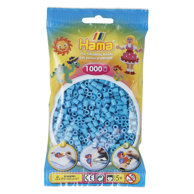 Hama perler 1000 stk azurblå, frv 49
