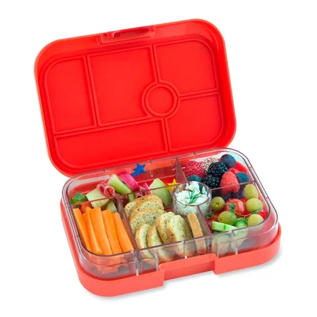 Yumbox Original madkasse m. 6 rum, Safari Orange - Jungle tray