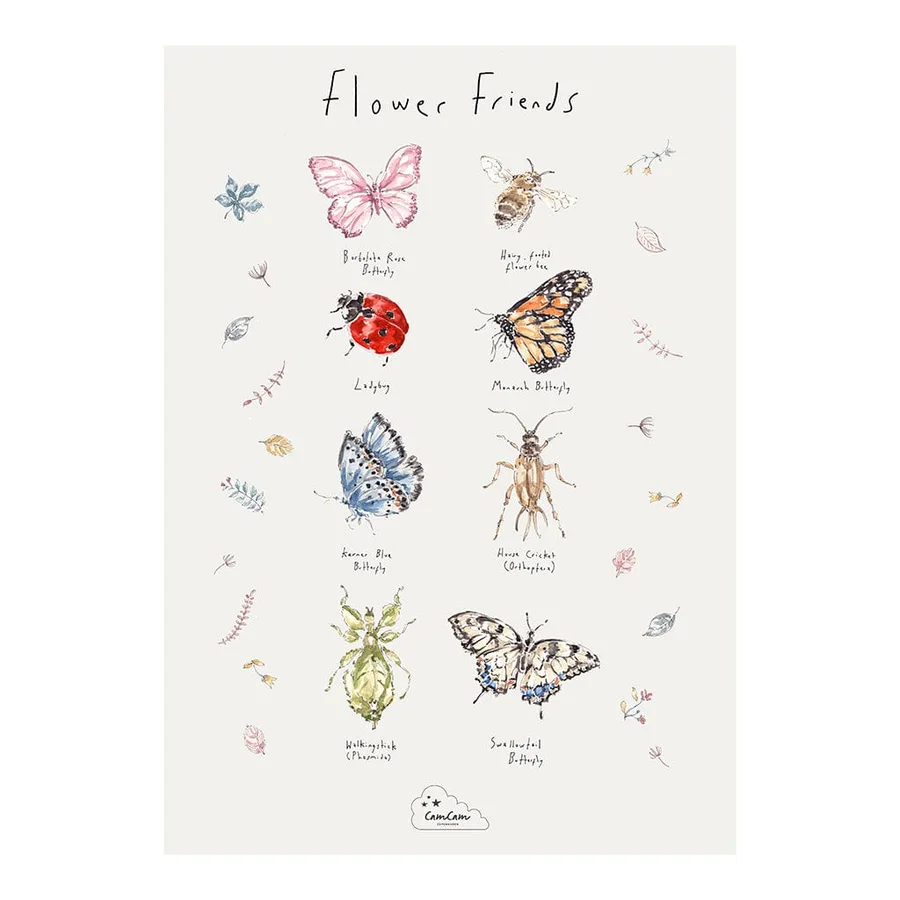 Cam Cam plakat, Flower Friends - A2